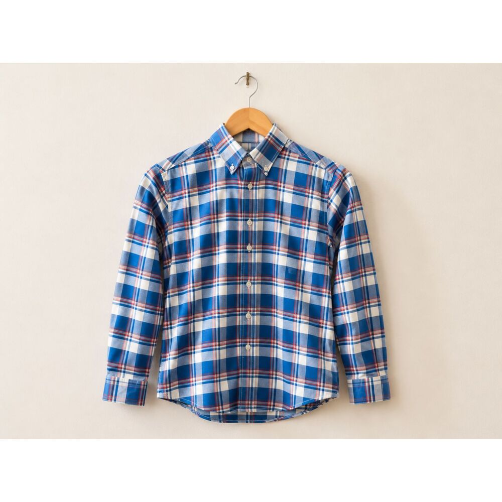 Brooks Brothers Fleece Boys Plaid Button-Down Shirt Size Medium Non-Iron